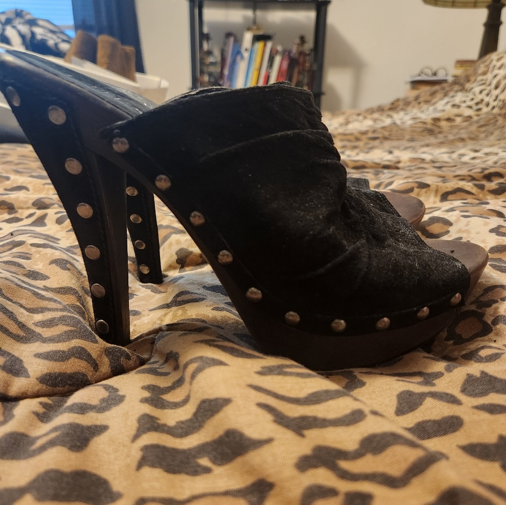 GUESS Suede Wooden High Heels